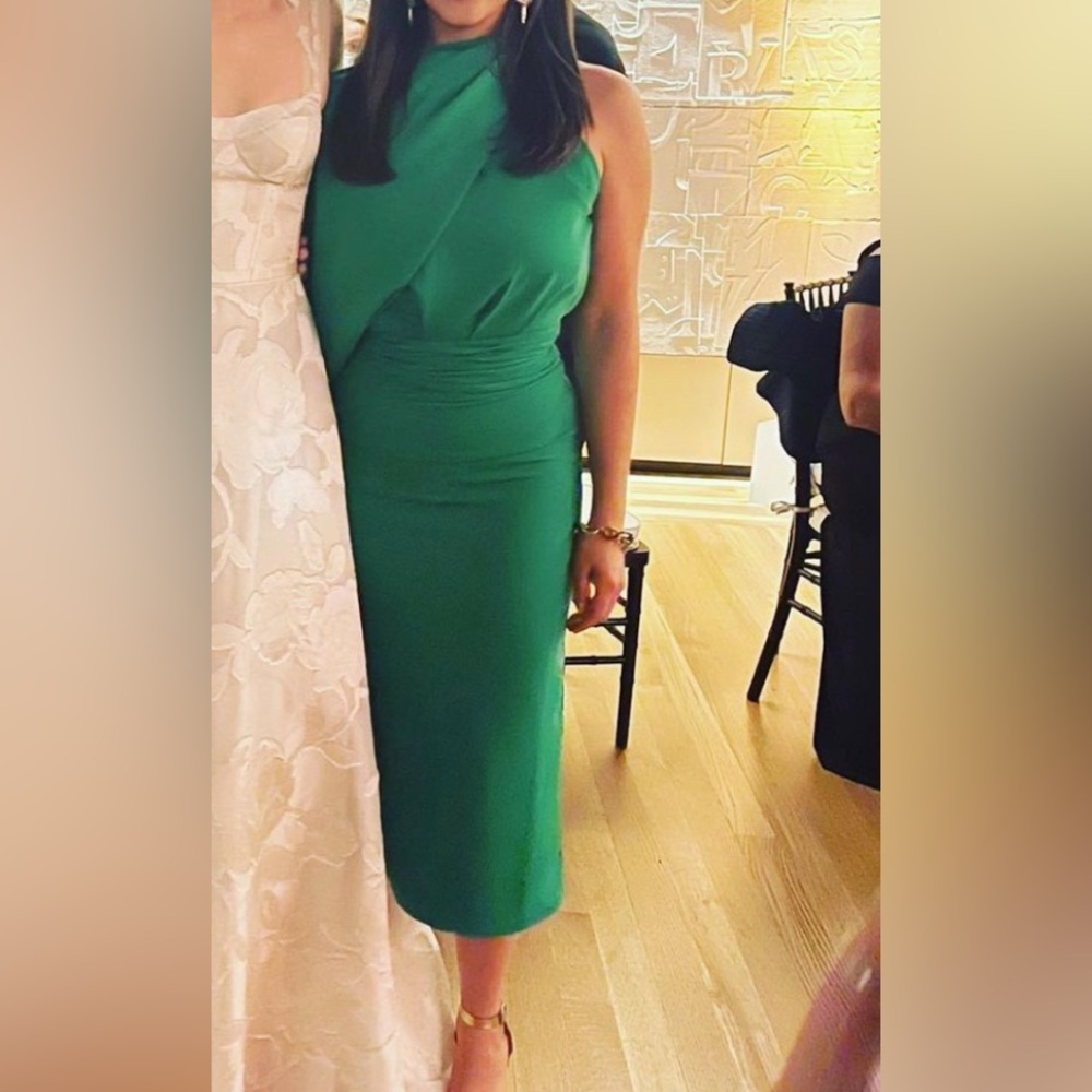 Johanna Ortiz Emerald Green Dress w/removable sleeve